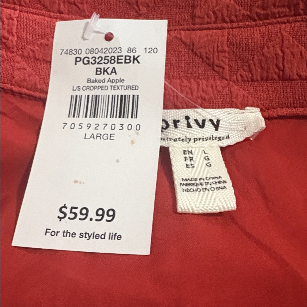 NWT Buckle Privy Baked Apple Cropped Textured jacket - Picture 4 of 8